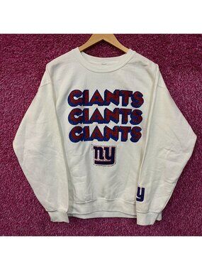 Junk Food Clothing New York Giants Repeat Bling Glitter Crewneck Sweatshirt Medi